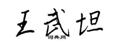王正良王武坦行書個性簽名怎么寫
