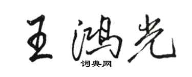 駱恆光王鴻光行書個性簽名怎么寫