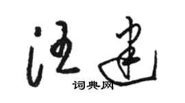 駱恆光汪建草書個性簽名怎么寫