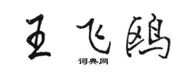 駱恆光王飛鷗行書個性簽名怎么寫