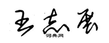 朱錫榮王志展草書個性簽名怎么寫