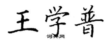 丁謙王學普楷書個性簽名怎么寫