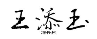 曾慶福王添玉行書個性簽名怎么寫