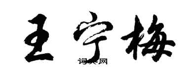 胡問遂王寧梅行書個性簽名怎么寫