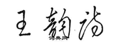 駱恆光王韻詩草書個性簽名怎么寫