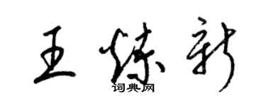 梁錦英王煉新草書個性簽名怎么寫