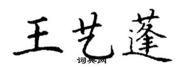 丁謙王藝蓬楷書個性簽名怎么寫