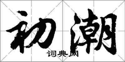 胡問遂初潮行書怎么寫