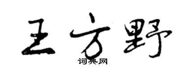 曾慶福王方野行書個性簽名怎么寫