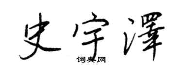 王正良史宇澤行書個性簽名怎么寫