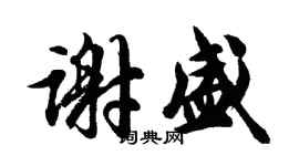 胡問遂謝盛行書個性簽名怎么寫