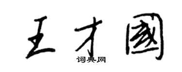 王正良王才國行書個性簽名怎么寫