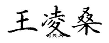 丁謙王凌桑楷書個性簽名怎么寫