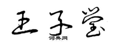 曾慶福王子瑩草書個性簽名怎么寫