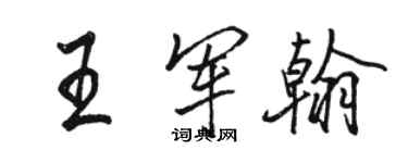 駱恆光王軍翰行書個性簽名怎么寫