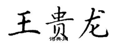 丁謙王貴龍楷書個性簽名怎么寫