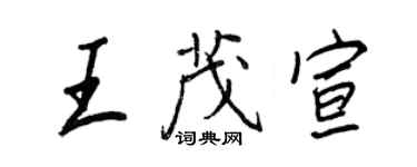 王正良王茂宣行書個性簽名怎么寫