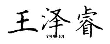 丁謙王澤睿楷書個性簽名怎么寫