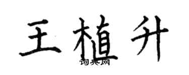 何伯昌王植升楷書個性簽名怎么寫