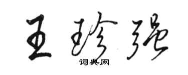 駱恆光王珍強行書個性簽名怎么寫