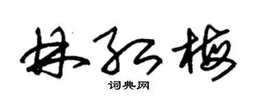 朱錫榮林紅梅草書個性簽名怎么寫