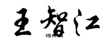 胡問遂王智江行書個性簽名怎么寫