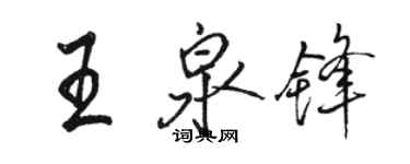 駱恆光王泉鋒行書個性簽名怎么寫