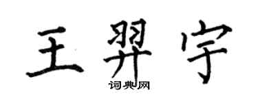 何伯昌王羿宇楷書個性簽名怎么寫