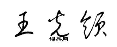 梁錦英王光領草書個性簽名怎么寫