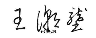 駱恆光王潮壟草書個性簽名怎么寫