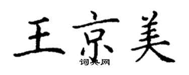 丁謙王京美楷書個性簽名怎么寫