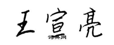 王正良王宣亮行書個性簽名怎么寫