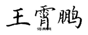 丁謙王霄鵬楷書個性簽名怎么寫