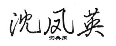 駱恆光沈鳳英行書個性簽名怎么寫