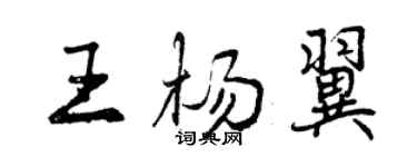 曾慶福王楊翼行書個性簽名怎么寫