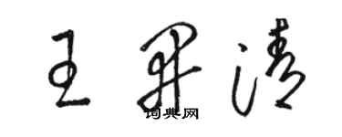 駱恆光王開清草書個性簽名怎么寫