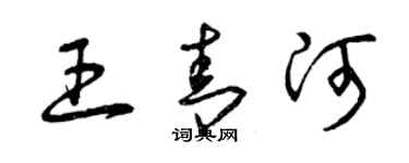 曾慶福王青河草書個性簽名怎么寫