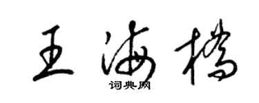 梁錦英王海橋草書個性簽名怎么寫