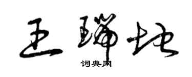 曾慶福王瑞地草書個性簽名怎么寫