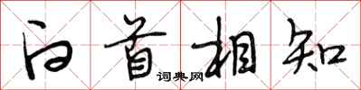 段相林白首相知行書怎么寫