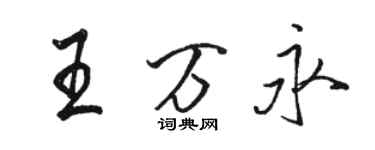 駱恆光王萬永行書個性簽名怎么寫