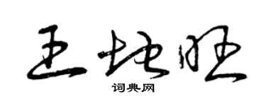 曾慶福王地旺草書個性簽名怎么寫