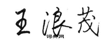 駱恆光王浪茂行書個性簽名怎么寫