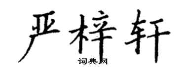 丁謙嚴梓軒楷書個性簽名怎么寫
