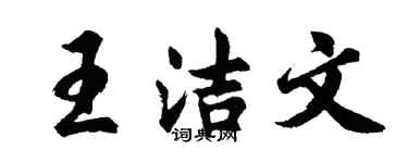 胡問遂王潔文行書個性簽名怎么寫
