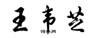 胡問遂王韋芝行書個性簽名怎么寫