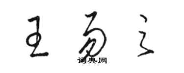 駱恆光王易之草書個性簽名怎么寫