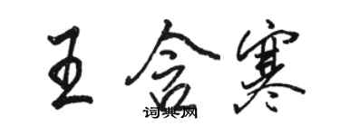 駱恆光王含寒行書個性簽名怎么寫