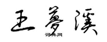 曾慶福王夢溪草書個性簽名怎么寫