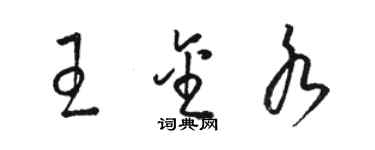 駱恆光王金水草書個性簽名怎么寫